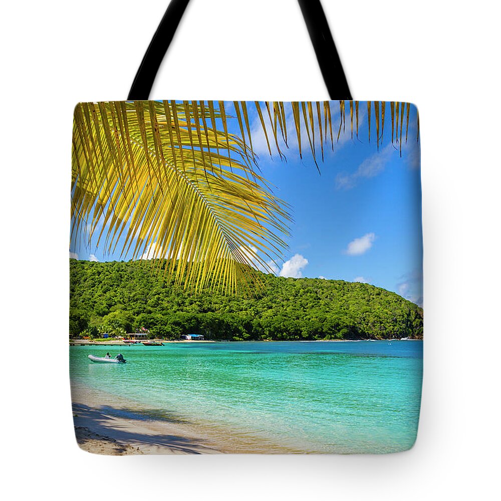 Water's Edge Tote Bag featuring the photograph Salt Whistle Bay, Mayreau #4 by Oriredmouse