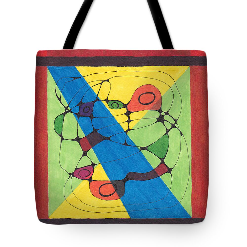 Lew Hagood Tote Bag featuring the mixed media 46.AB.1 Abstract by Lew Hagood