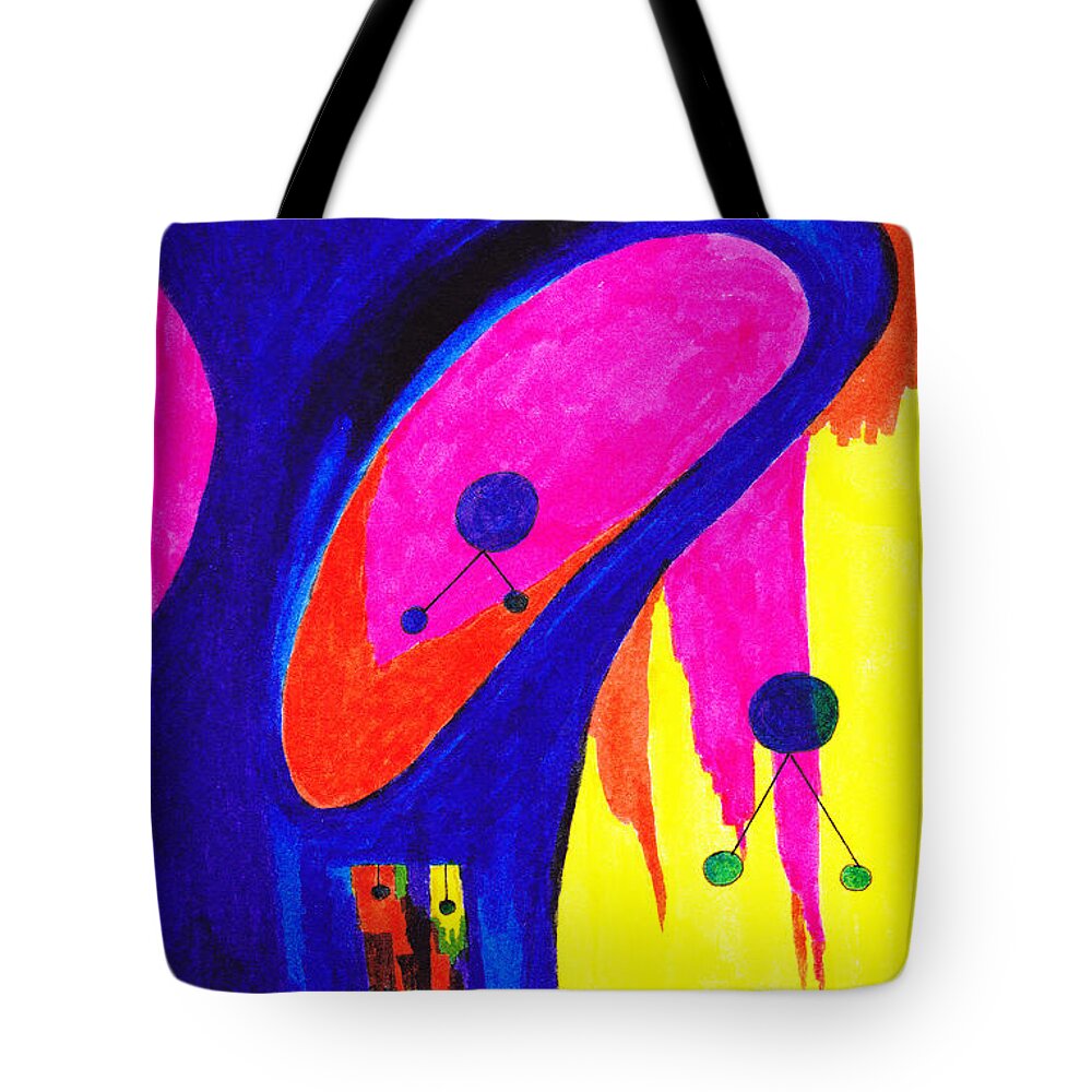 Lew Hagood Tote Bag featuring the mixed media 46.AB.8 Abstract by Lew Hagood