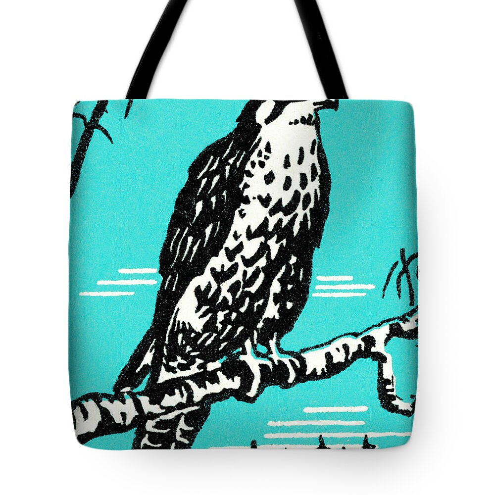 Animal Tote Bag featuring the drawing Falcon #5 by CSA Images