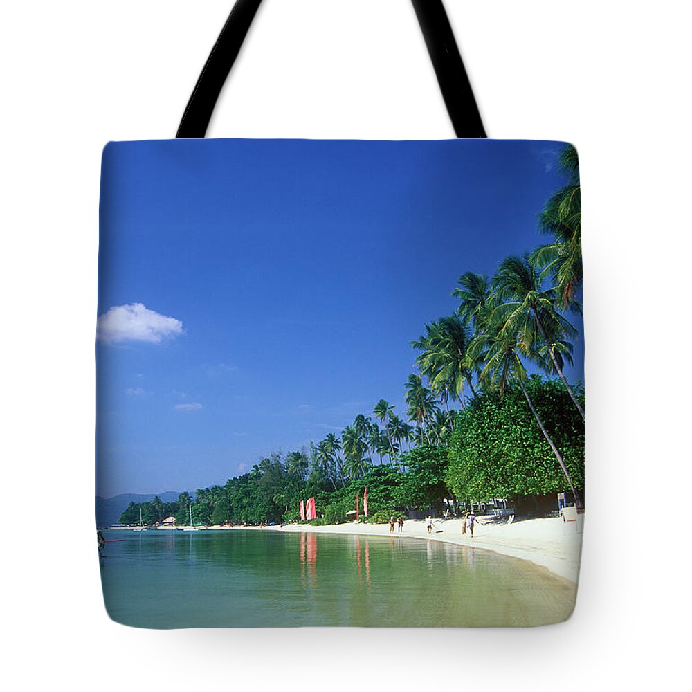 Palm Trees At Sandy Chaweng Beach Tote Bag by Otto Stadler