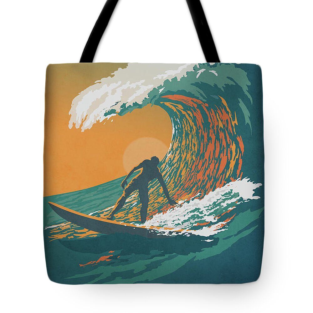Surfer Tote Bag featuring the digital art Ocean Life by Sassan Filsoof