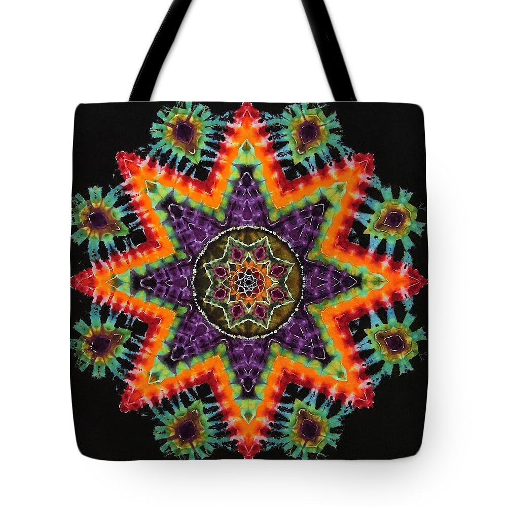 Rob Norwood Tie Dye Tapestries Tote Bag featuring the digital art Dark Star by Rob Norwood
