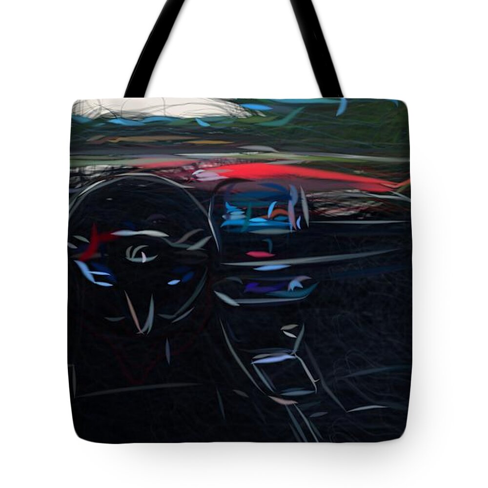 Hyundai Tote Bag featuring the digital art Hyundai i30 N Drawing #7 by CarsToon Concept