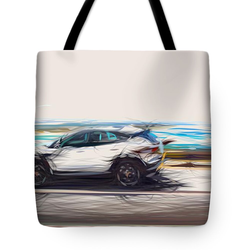 Jaguar Tote Bag featuring the digital art Jaguar E PACE Drawing #7 by CarsToon Concept