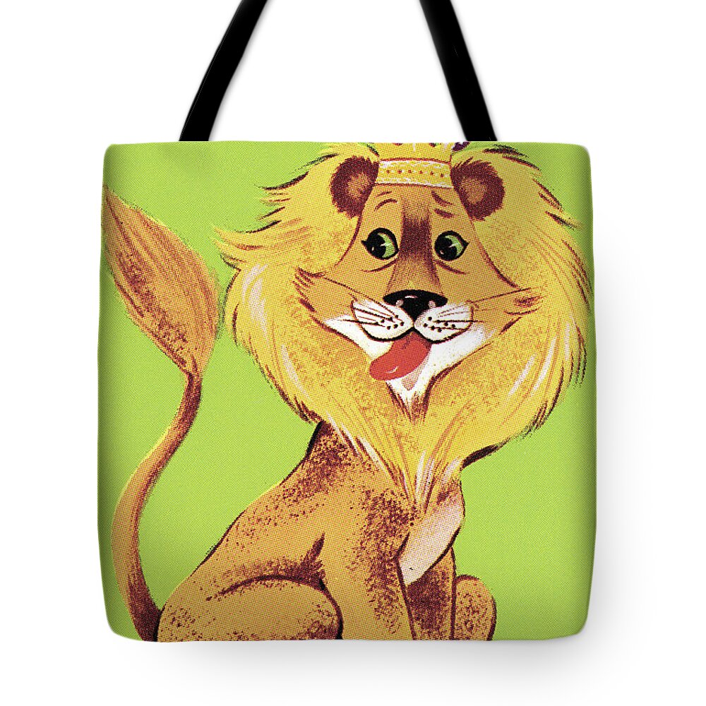 Animal Tote Bag featuring the drawing Lion #64 by CSA Images