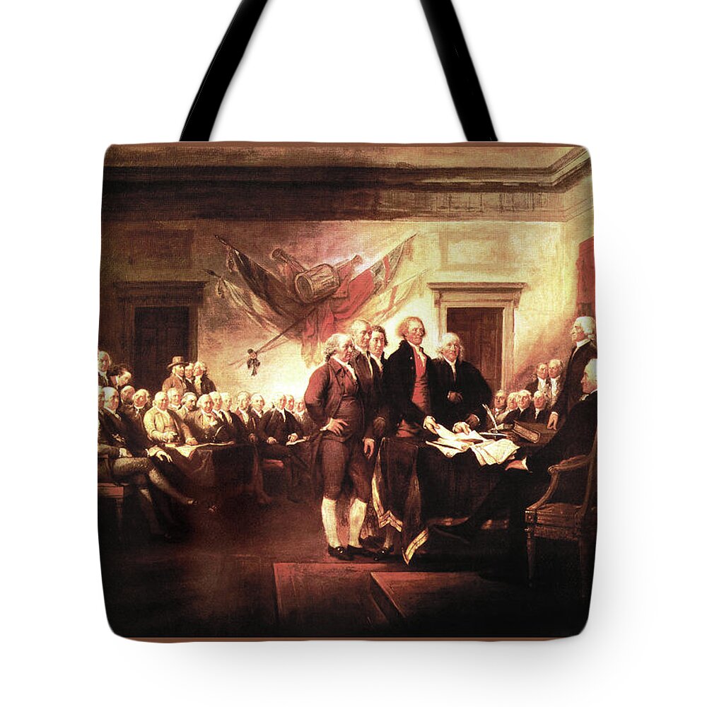Declaration Of Independence Tote Bag featuring the painting Declaration of Independence #7 by John Trumbull