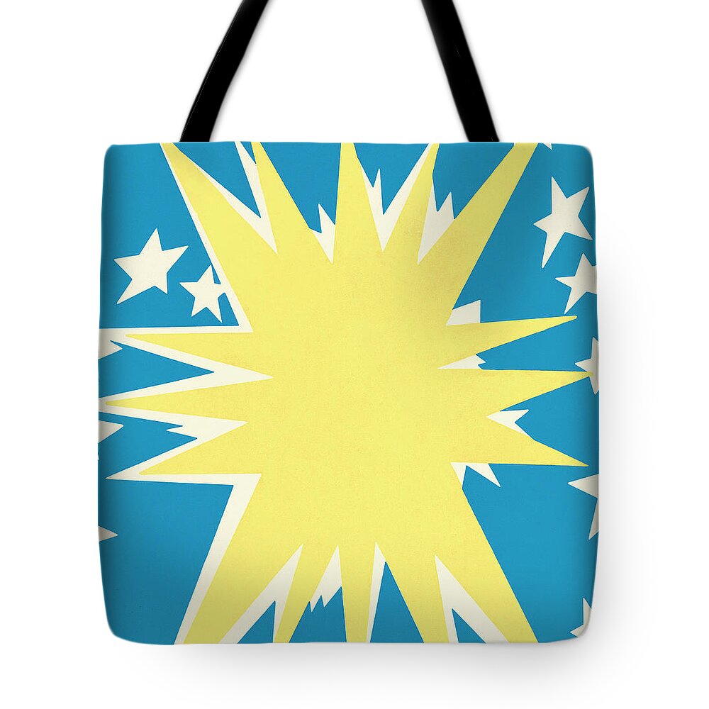 Abstract Tote Bag featuring the drawing Star #75 by CSA Images