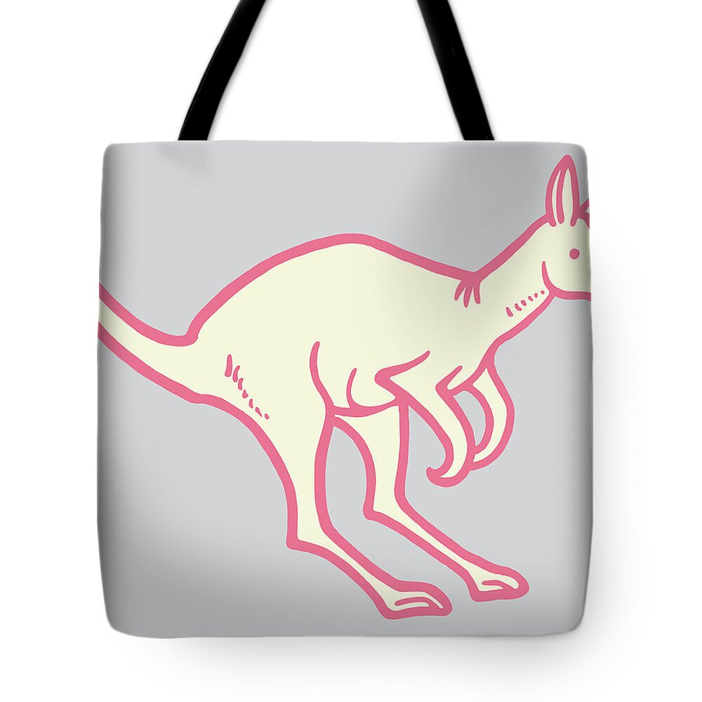 Animal Tote Bag featuring the drawing Kangaroo #8 by CSA Images