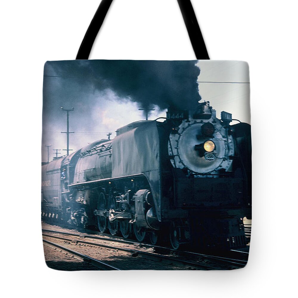 Train Tote Bag featuring the photograph VINTAGE RAILROAD - Union Pacific 8444 Steam Engine by John and Sheri Cockrell