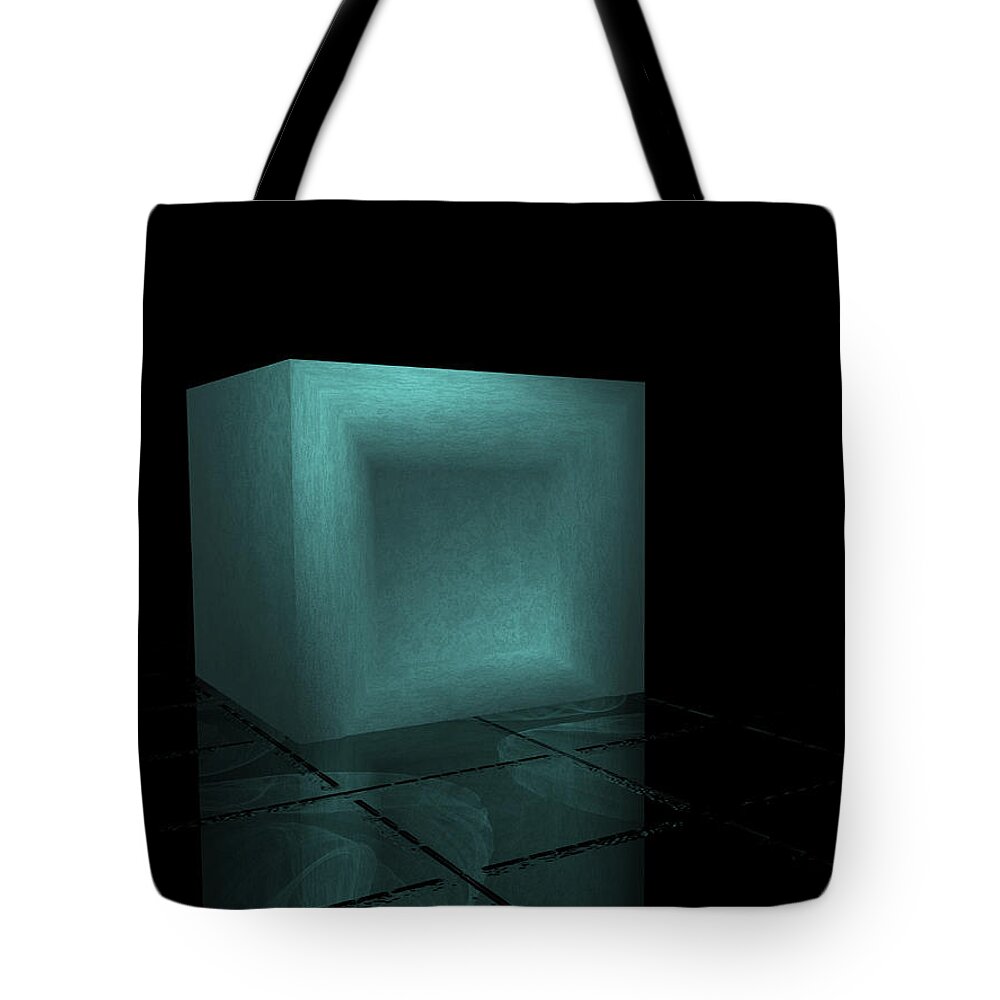 Box Tote Bag featuring the digital art A Box Alone by Bernie Sirelson