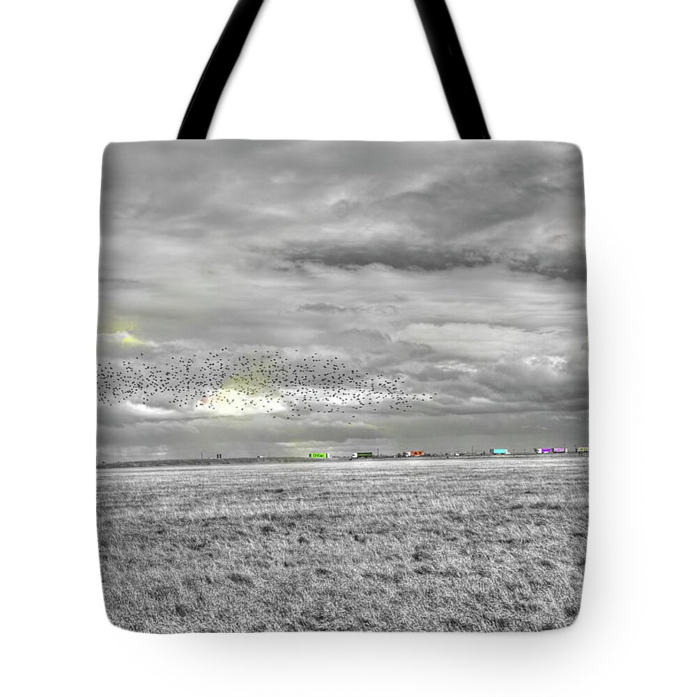 California Tote Bag featuring the mixed media Break in the Storm by SC Heffner