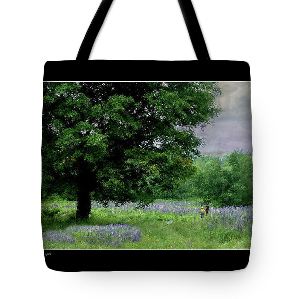 Child Tote Bag featuring the photograph A Child's Walk Through Lupine by Wayne King