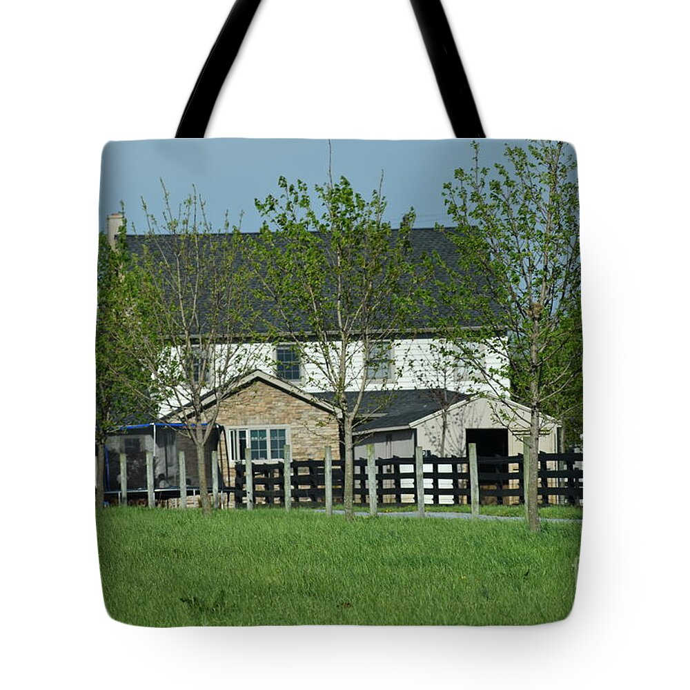 Amish Tote Bag featuring the photograph A Clear April Afternoon on an Amish Farm by Christine Clark
