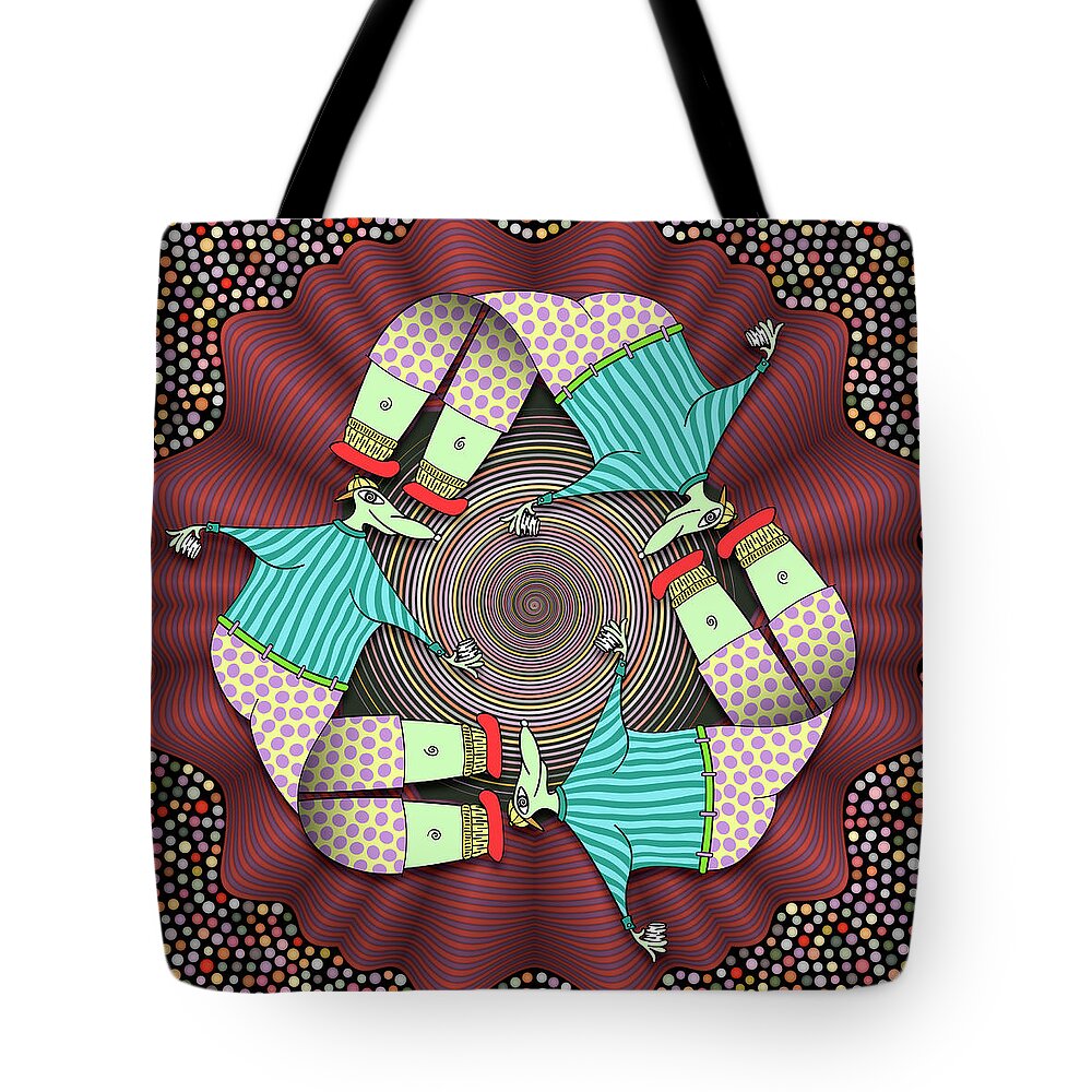 Recycling Mandalas Tote Bag featuring the digital art A Drop In The Bucket by Becky Titus