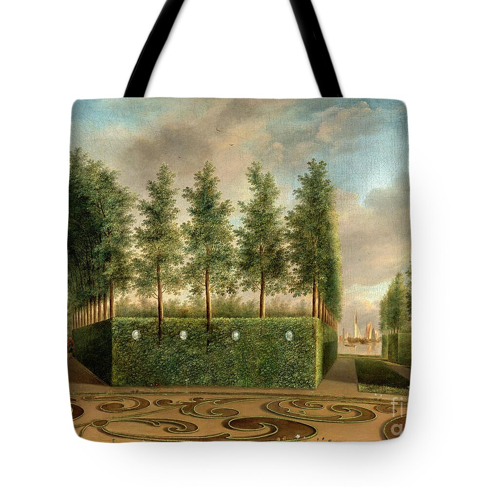 Vintage Art Tote Bag featuring the painting A Formal Garden by Audrey Jeanne Roberts