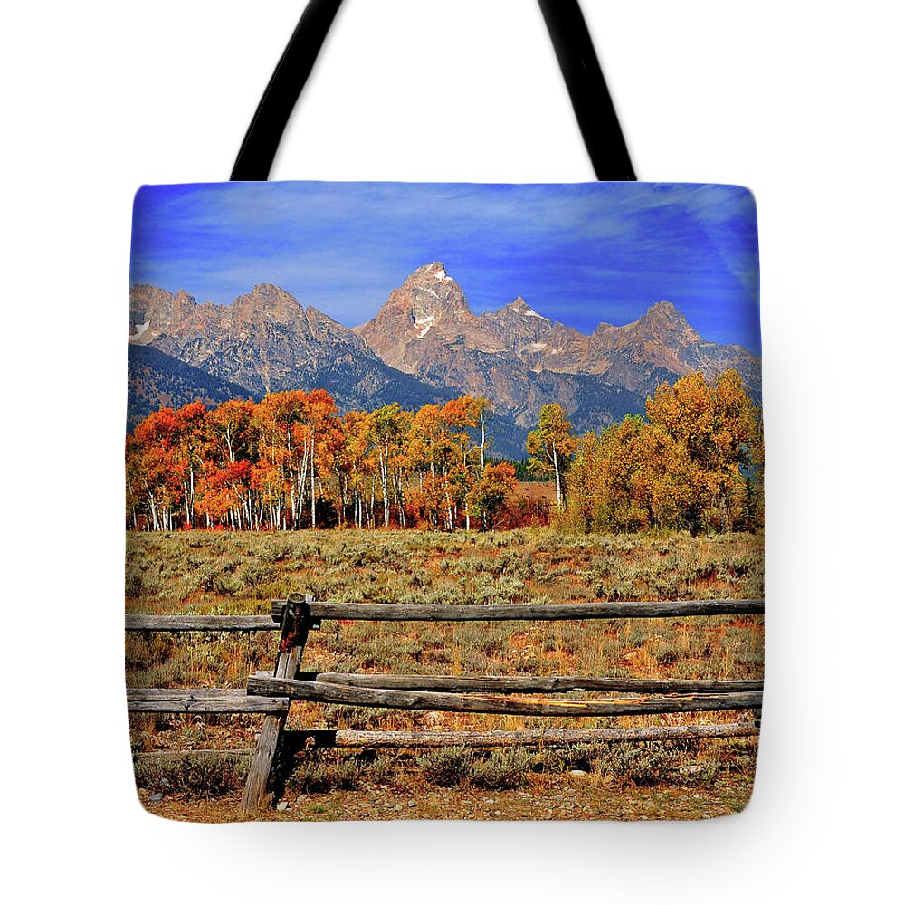 Scenics Tote Bag featuring the photograph A Moment In Wyoming In Autumn by Jeff R Clow