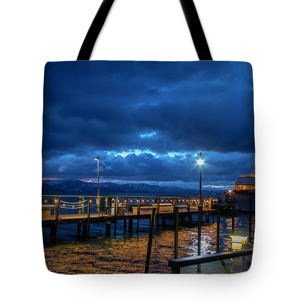 Lake Tahoe Night Tote Bag featuring the photograph A Night on Lake Tahoe by Rocco Silvestri