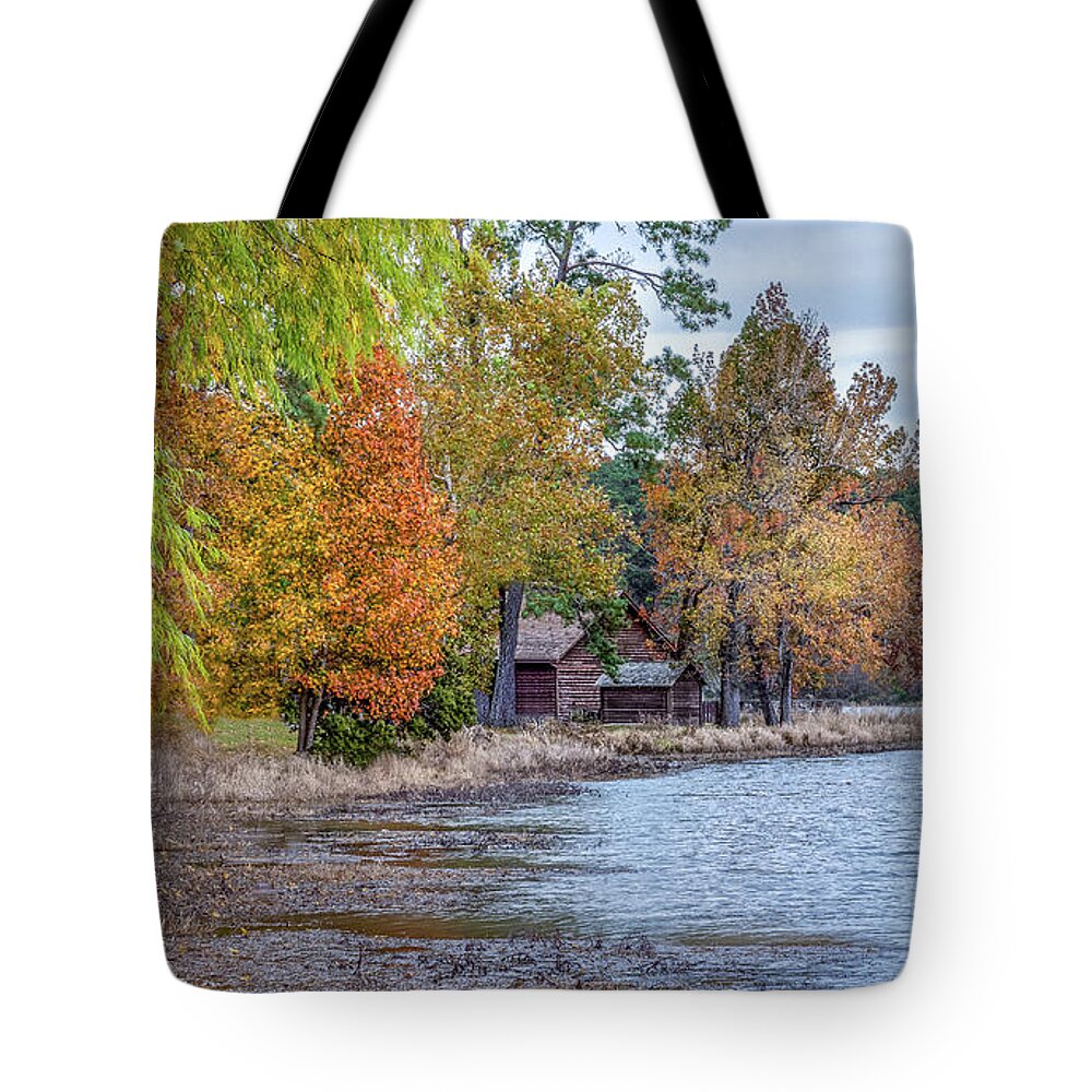 Autumn Tote Bag featuring the photograph A Peaceful Place On An Autumn Day by James Woody