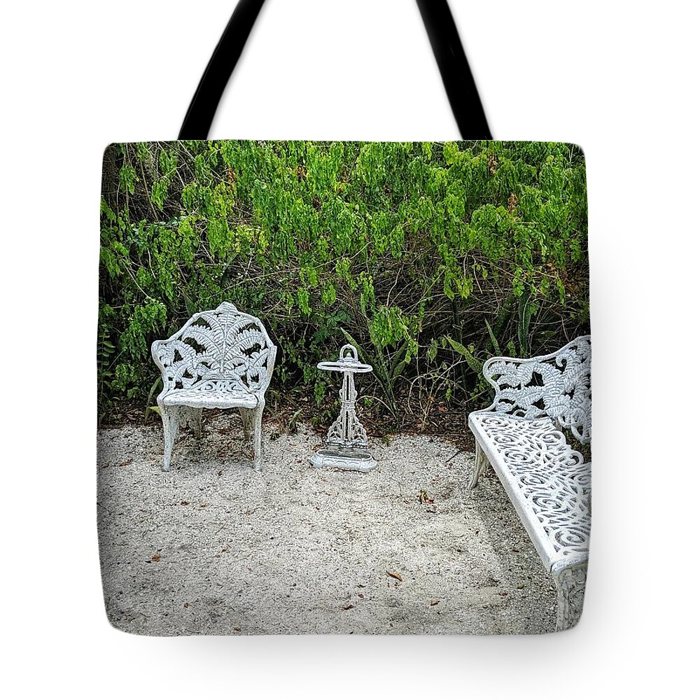 Garden Tote Bag featuring the photograph A Quiet Spot by Portia Olaughlin