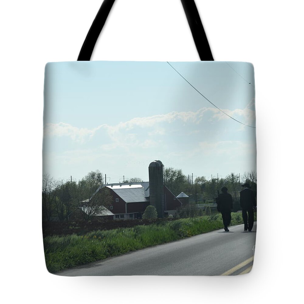 Amish Tote Bag featuring the photograph A Spring Walk by Christine Clark