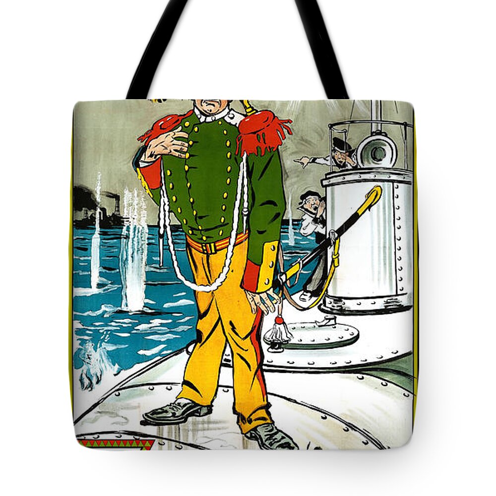 Pirate Tote Bag featuring the painting A Submarine Pirate by Tony Sarg
