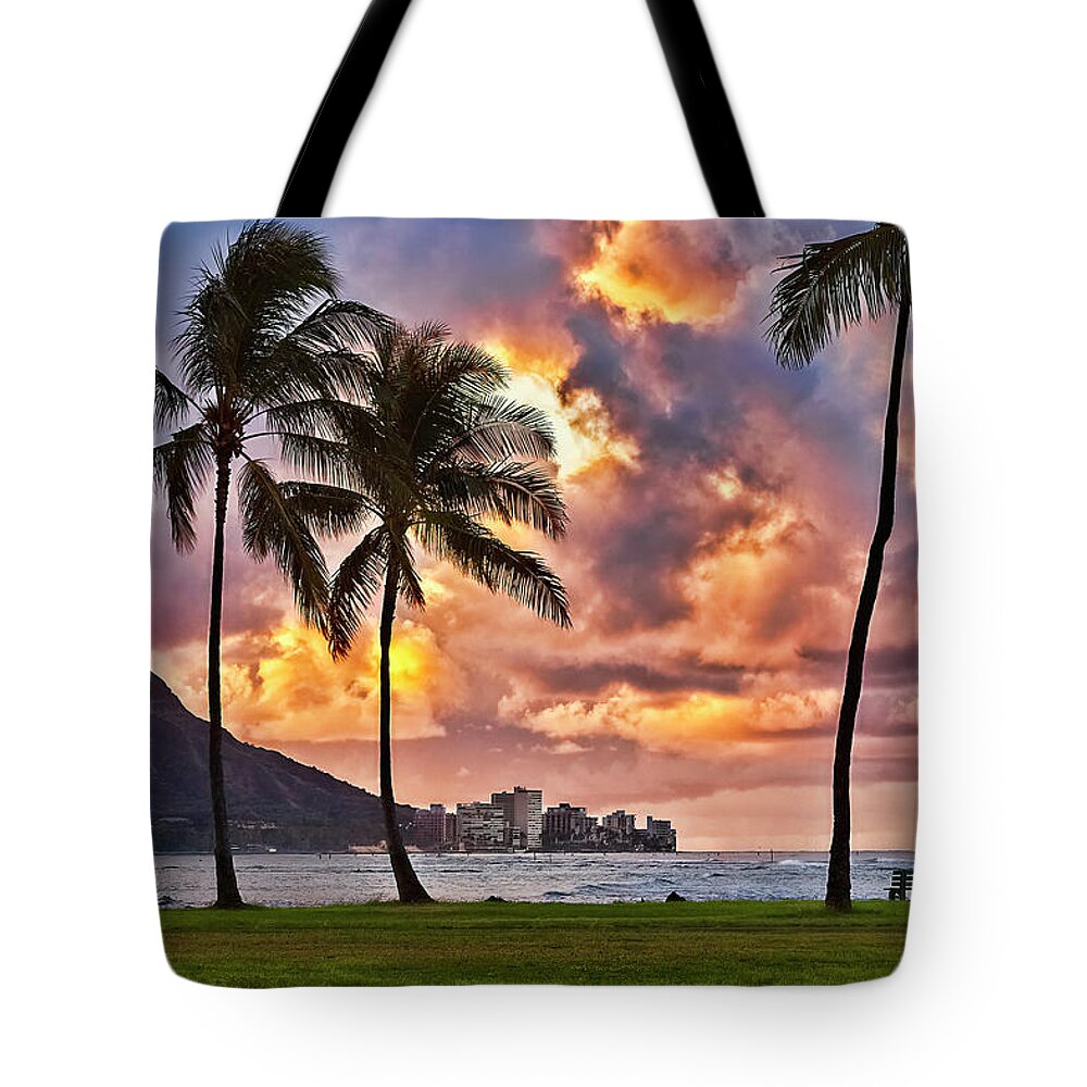 Architecture Tote Bag featuring the photograph A View From Ala Moana Beach Park by Marcia Colelli
