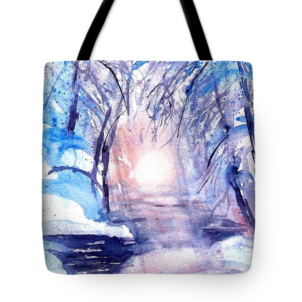 Winter Dream Tote Bag featuring the painting A Winters Dream by Sabina Von Arx