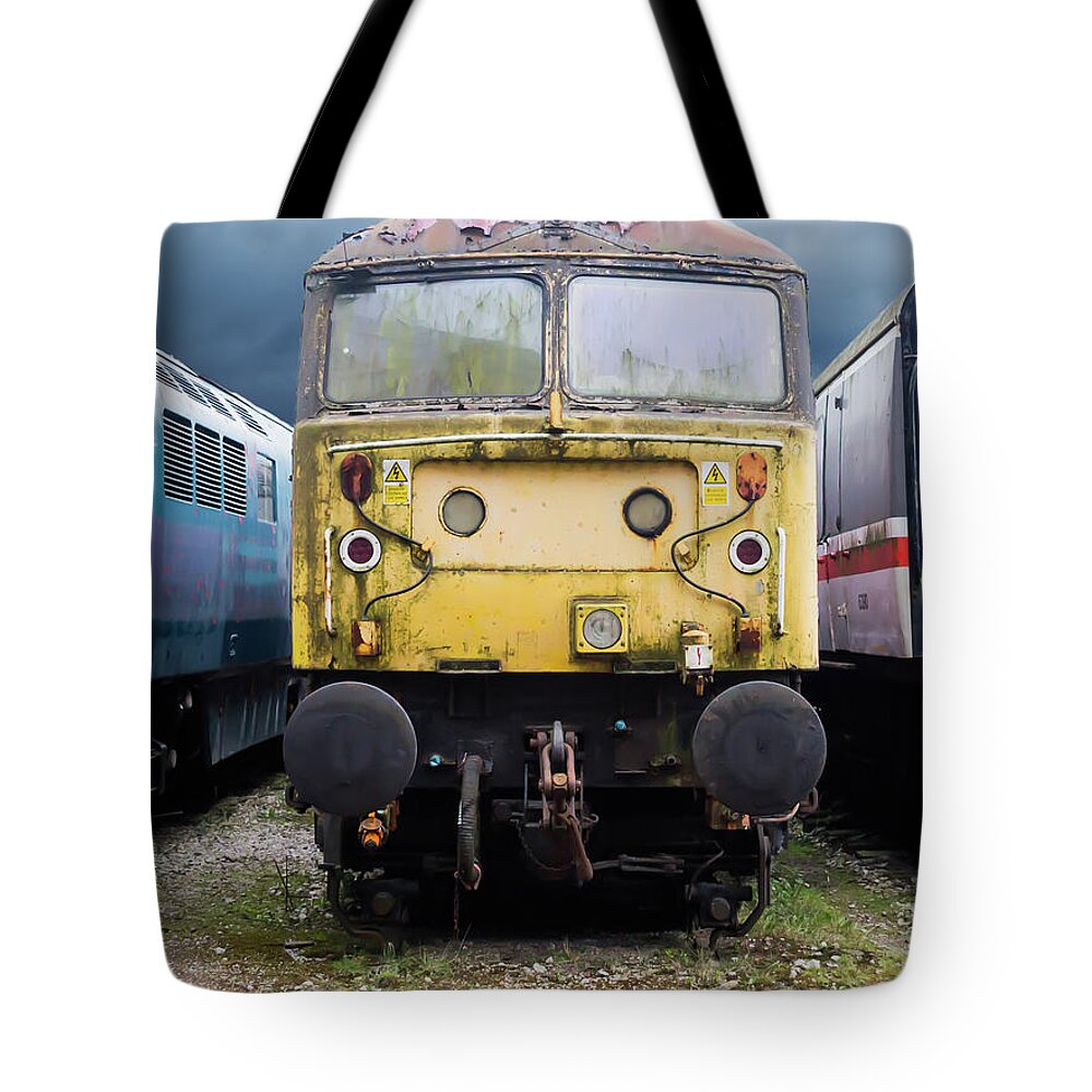 Abandoned Tote Bag featuring the photograph Abandoned Yellow Train by Scott Lyons