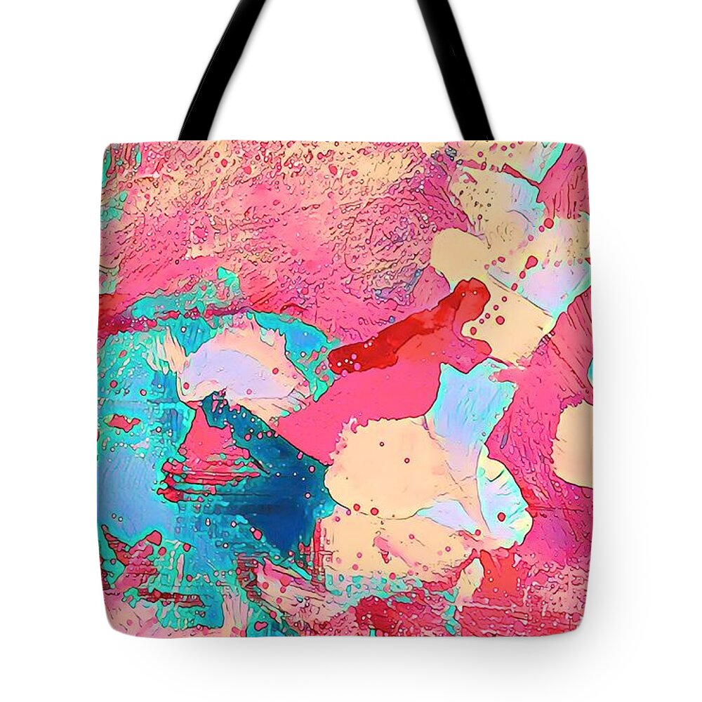 Color Tote Bag featuring the mixed media Abstract 17 by Vanessa Katz