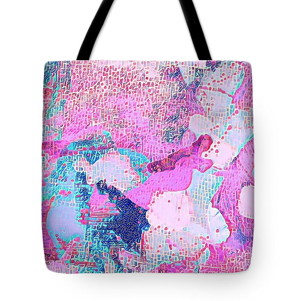 Color Tote Bag featuring the mixed media Abstract 18 by Vanessa Katz