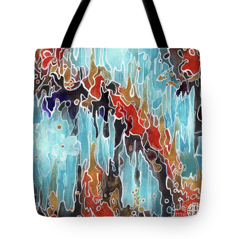 Abstract Tote Bag featuring the painting Abstract B 5 by Amy E Fraser