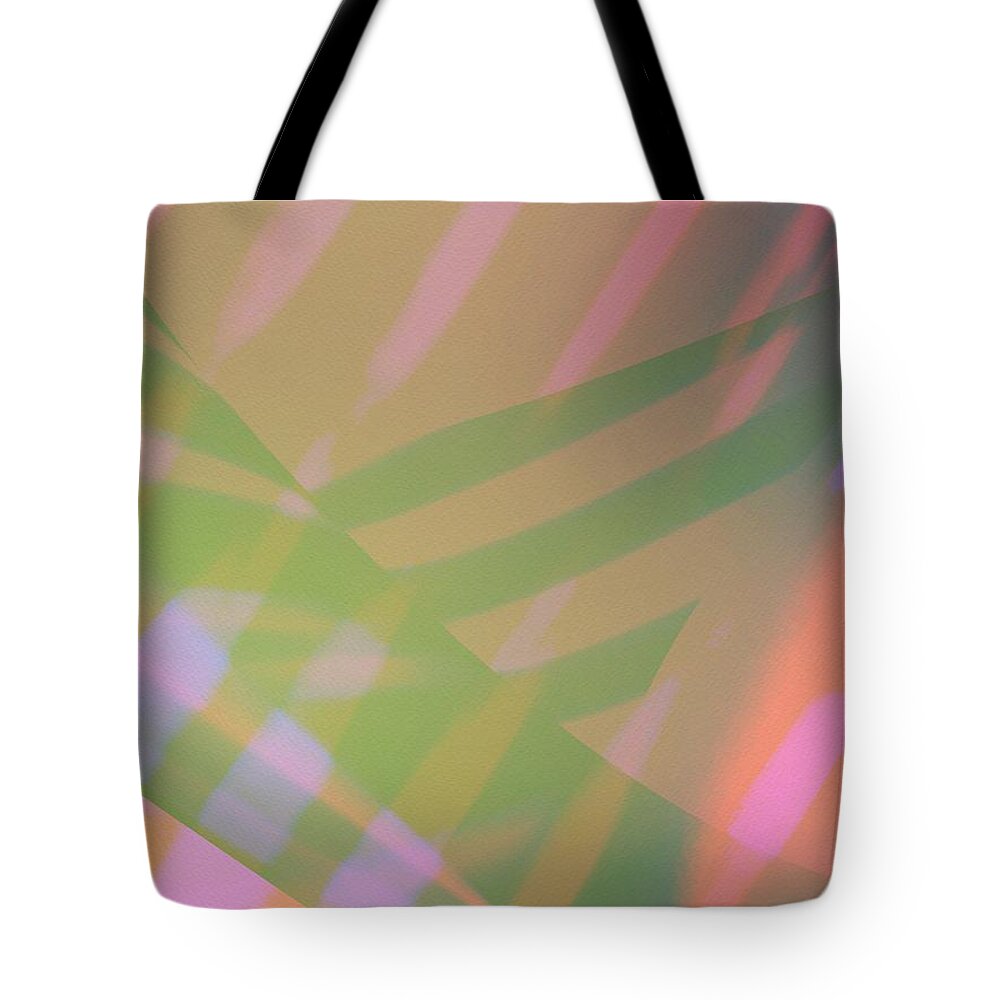 Abstract Tote Bag featuring the photograph Abstract Art Tropical blinds neon pink orange and green textured background by Itsonlythemoon -
