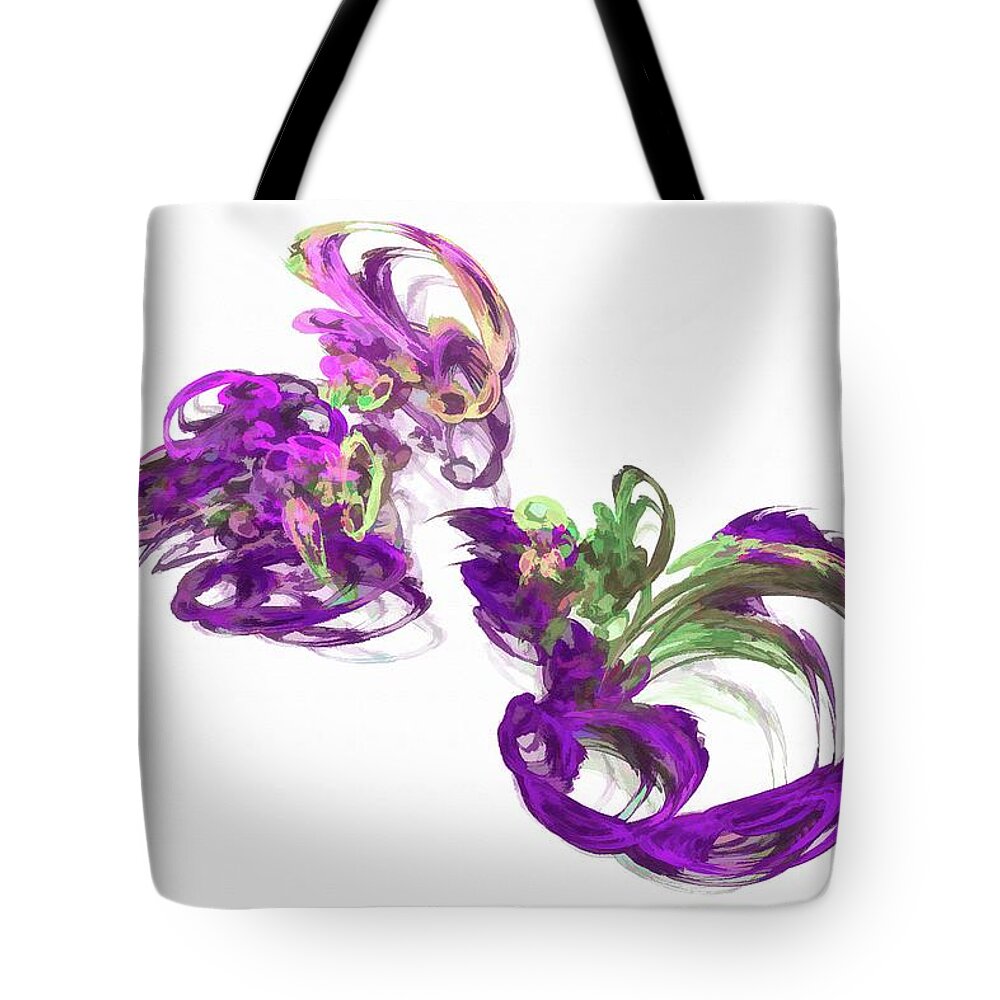 Purple Tote Bag featuring the digital art Abstract Figure Eight Purple by Don Northup