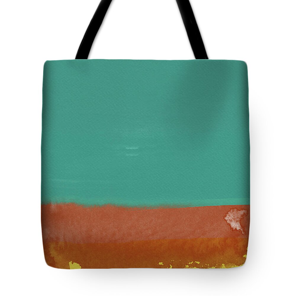 Landscape Tote Bag featuring the painting Abstract Geen and Yellow Watercolor by Naxart Studio