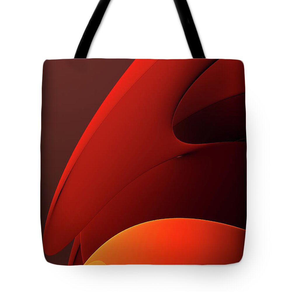 3 D Tote Bag featuring the photograph Abstract Glowing Orange Curve Pattern by Ikon Images