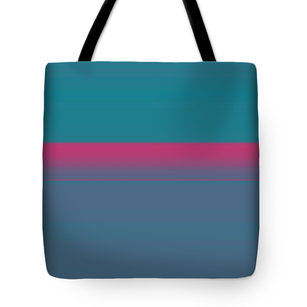 Abstract Tote Bag featuring the digital art Abstract Landscape teal magenta 3 digital art 35 by Itsonlythemoon -