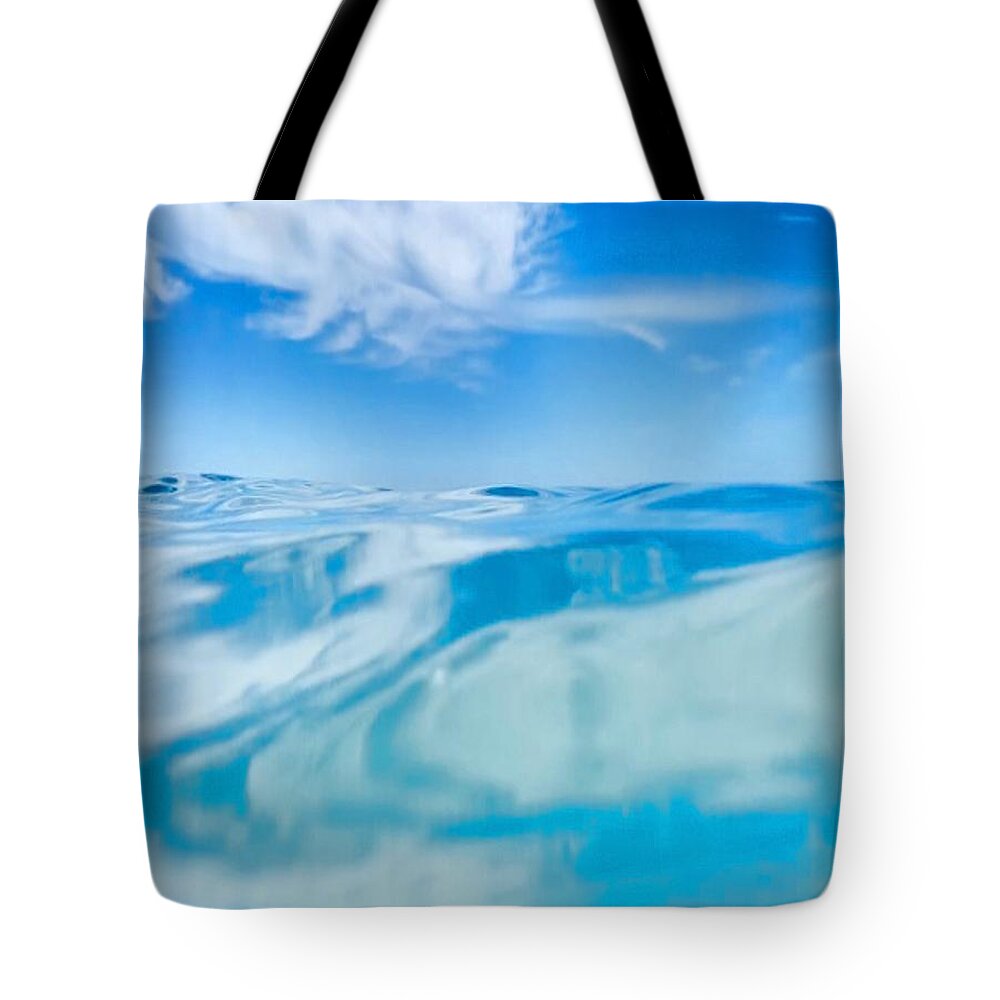 Blue Tote Bag featuring the photograph Abstract Ocean by Alison Belsan Horton