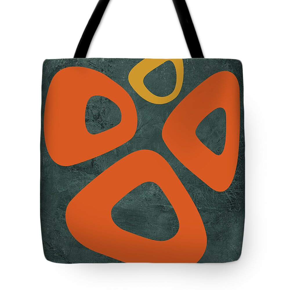 Abstract Tote Bag featuring the painting Abstract Oval Shape II by Naxart Studio