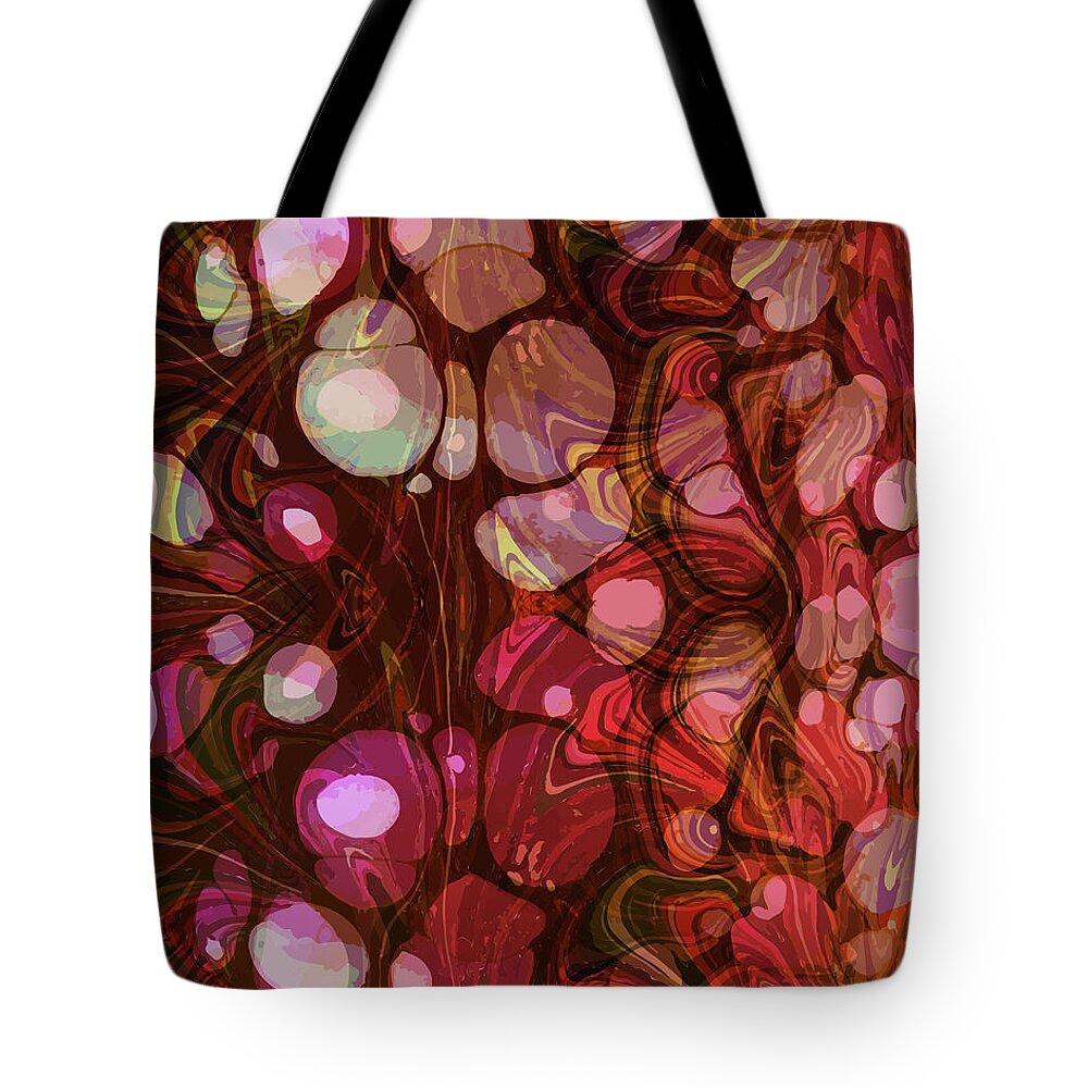 Abstract Tote Bag featuring the mixed media Abstract Painting - Marbling art 03- Fluid Painting - Purple, Pink, Brown, Black - Modern Abstract by Studio Grafiikka