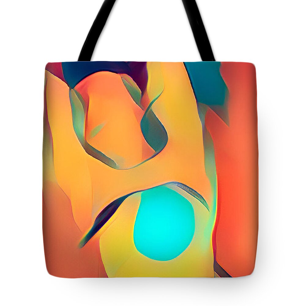 Woman Tote Bag featuring the digital art Abstract Reclining woman by Cathy Anderson