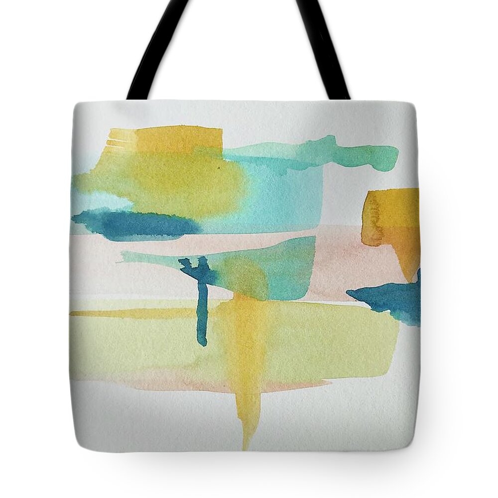 Shapes Tote Bag featuring the painting Abstract water colors by Luisa Millicent