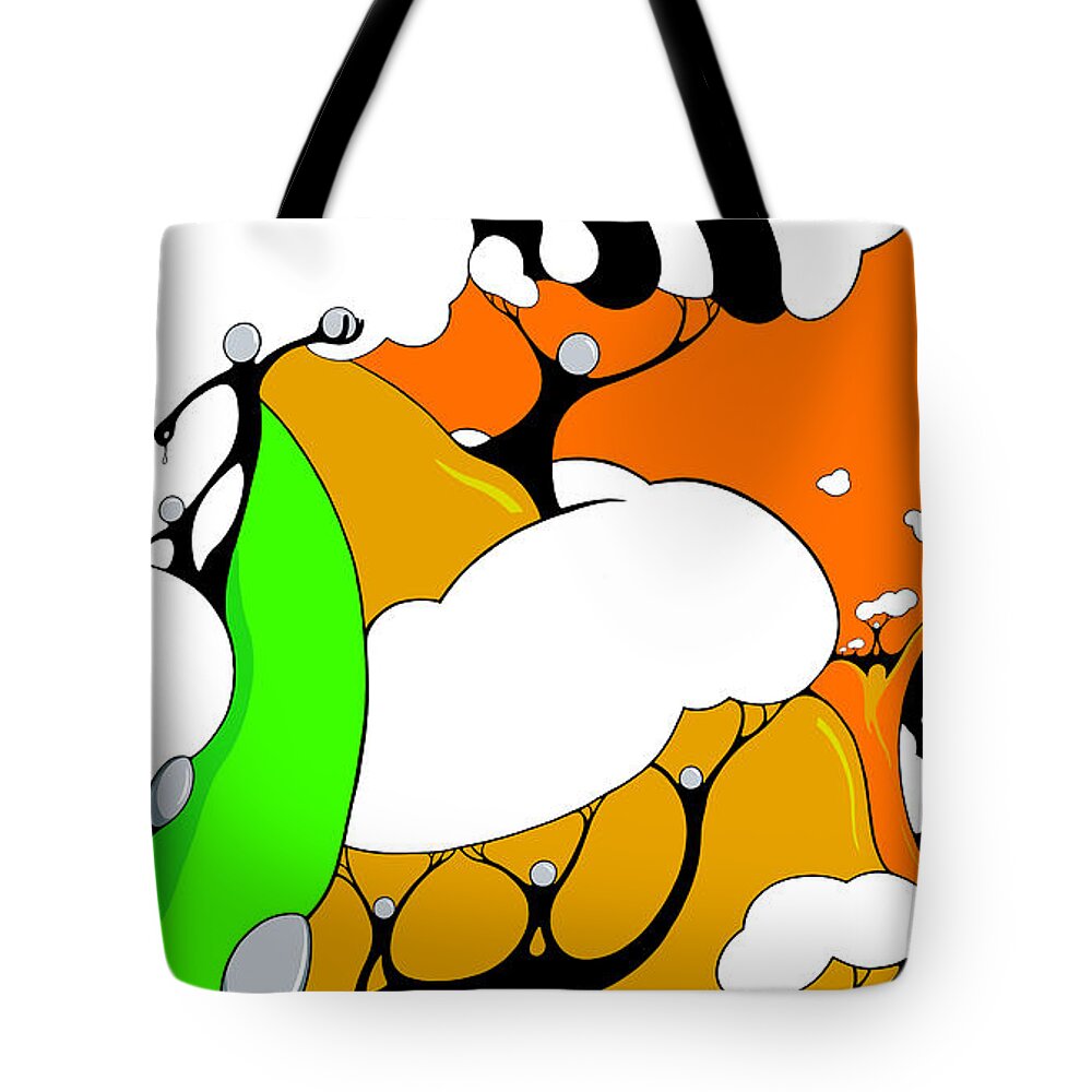 Clouds Tote Bag featuring the drawing Activate by Craig Tilley