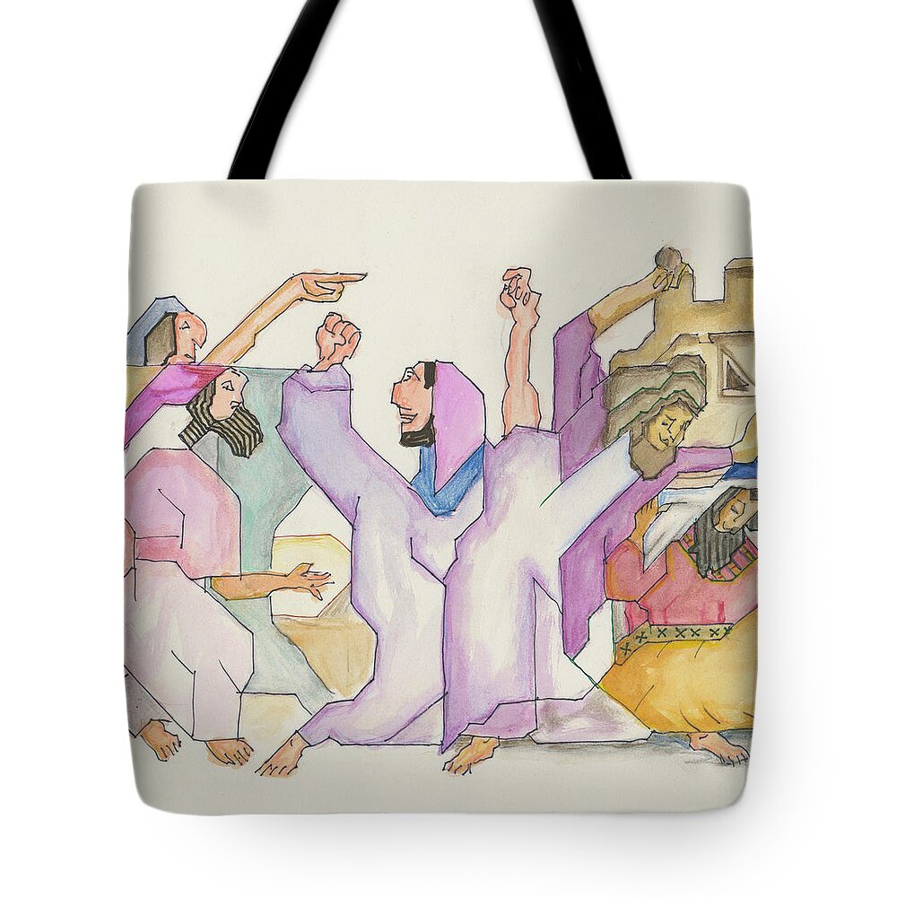 Wiedmann Tote Bag featuring the painting Acts of the Apostles by Willy Wiedmann