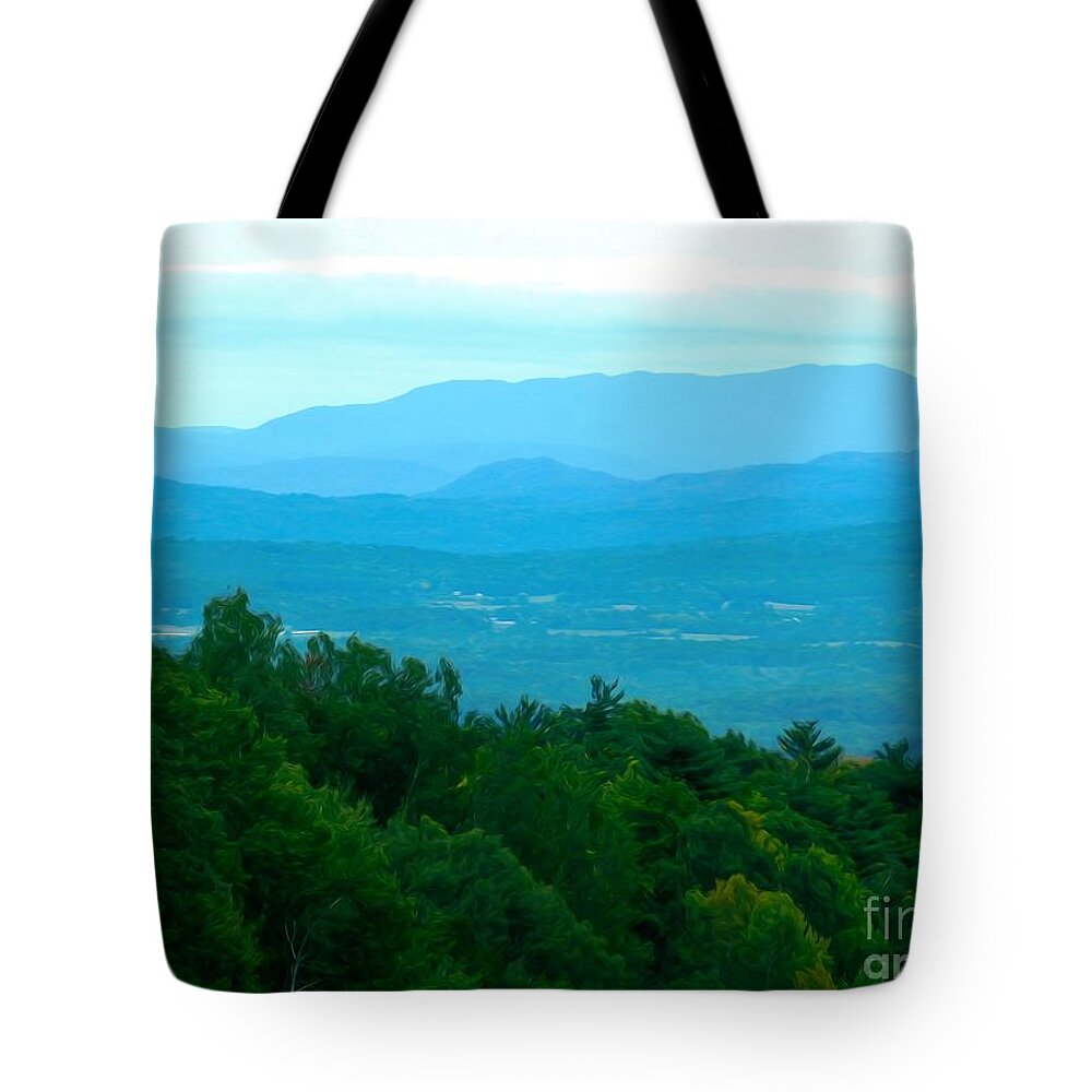 Adirondack Mountains In Nys Soft Abstract Effect Tote Bag featuring the photograph Adirondack Mountains in NYS Soft Abstract Effect by Rose Santuci-Sofranko