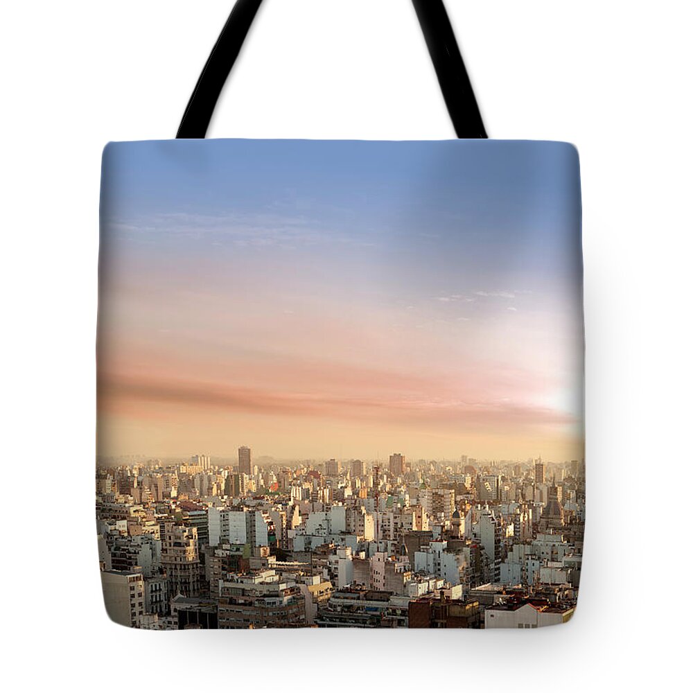 Scenics Tote Bag featuring the photograph Aerial View Of Buenos Aires Argentina by Grafissimo