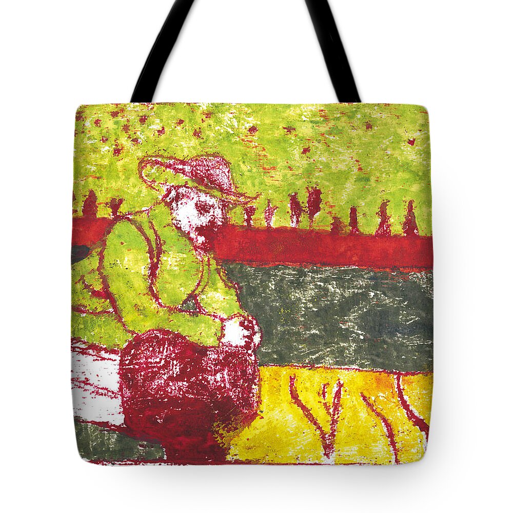 Painting Tote Bag featuring the painting After Billy Childish Painting OTD 34 by Edgeworth Johnstone