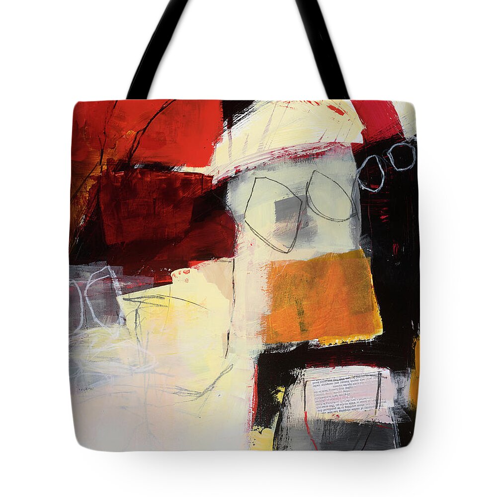 Abstract Art Tote Bag featuring the painting Aftermath #3 by Jane Davies