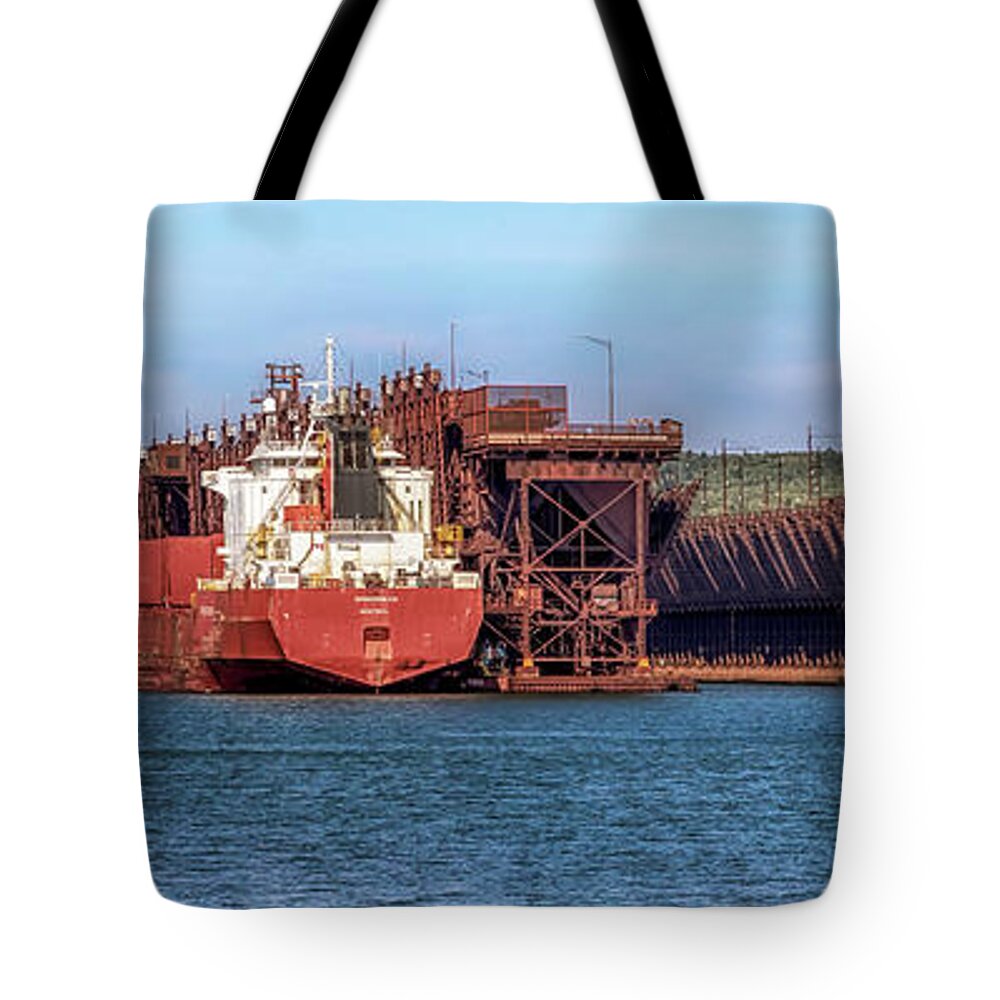 Agate Bay Tote Bag featuring the photograph Agate Bay Docks by Susan Rissi Tregoning