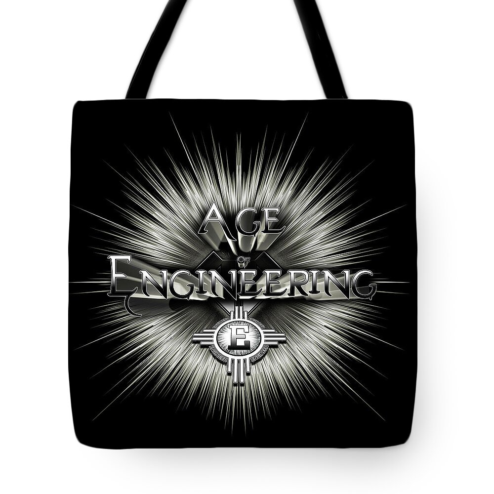 Engineer Tote Bag featuring the digital art Age Of Engineering ISOTXT by Rolando Burbon
